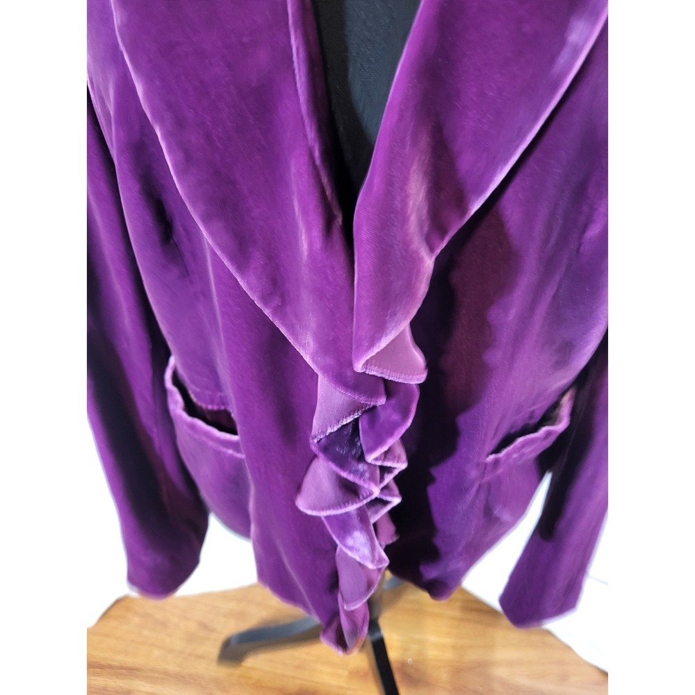 Boden Velvet Blazer Size 6 Fuchsia Prince Purple Goth Romance - Picture 2 of 8